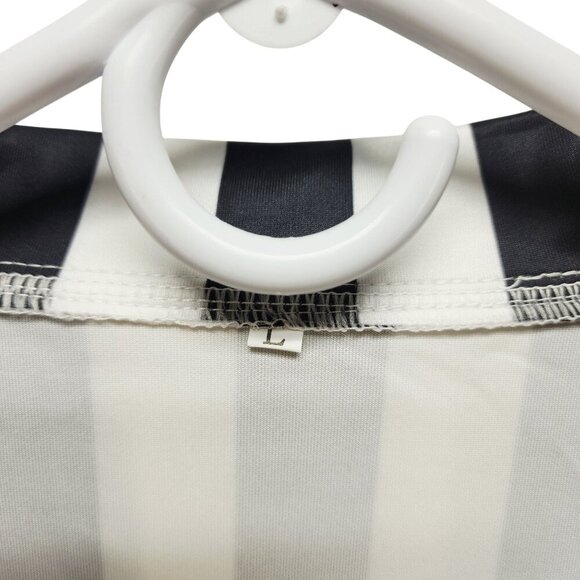 Womens Black & White Striped Two-Piece Set - Jacket & Pants Size L - Picture 3 of 6